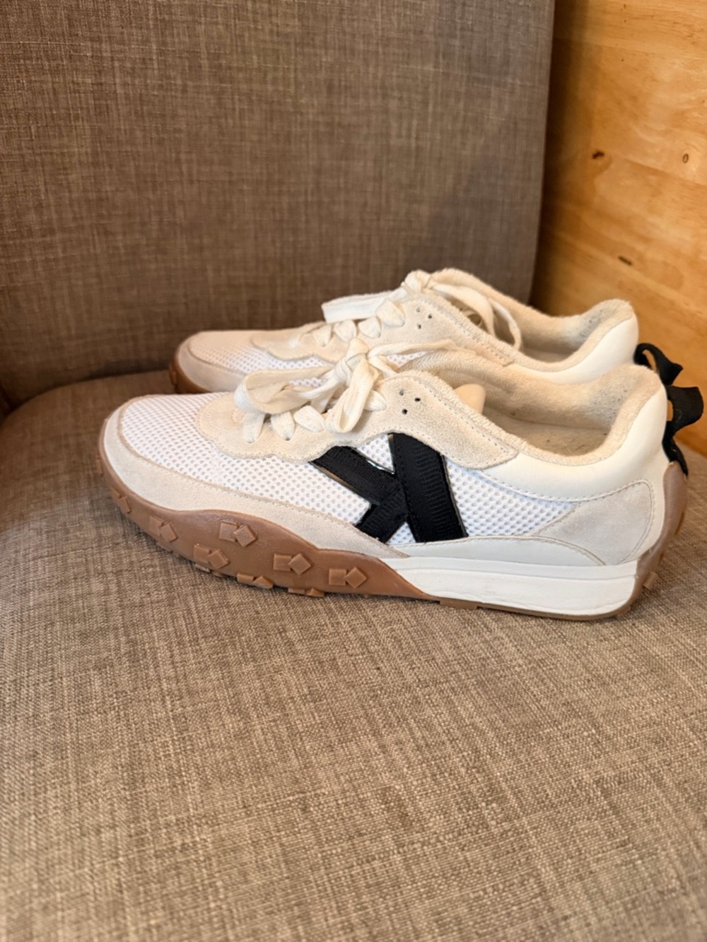 Kate spade K as in Kate White & Black Mesh & Leather Sneakers - Picture 9 of 10